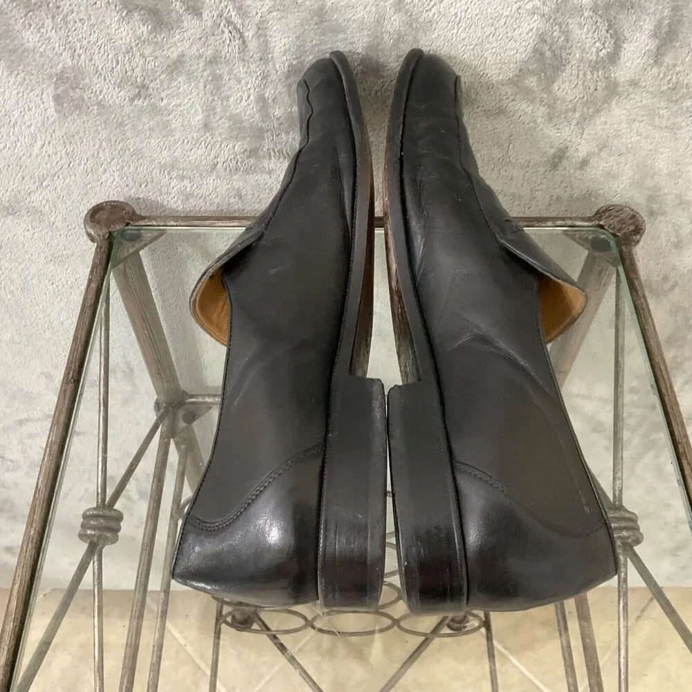 Bally Brenio Men’s Size 9.5 D Black Leather Slip On Loafers Dress Shoe Logo